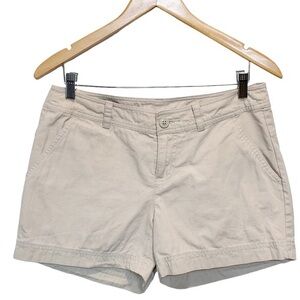 Columbia‎ Sz 8 Khaki Flat Front Chino Hiking, Outdoors, Camping Shorts EUC